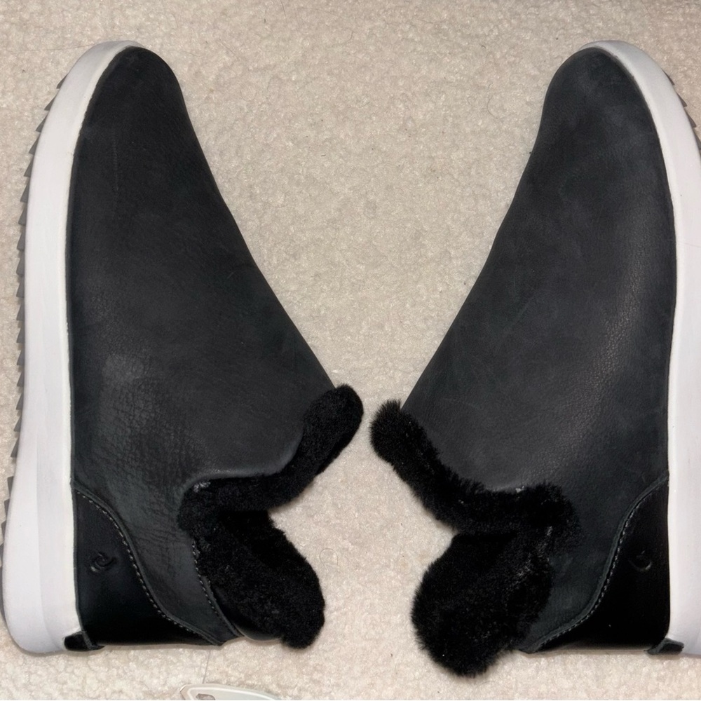 Olukai Malua Hulu Boots Women's Onyx/grey mist Lined Nubuck Leather 6W
